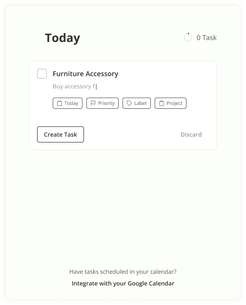 Today · Task Creation